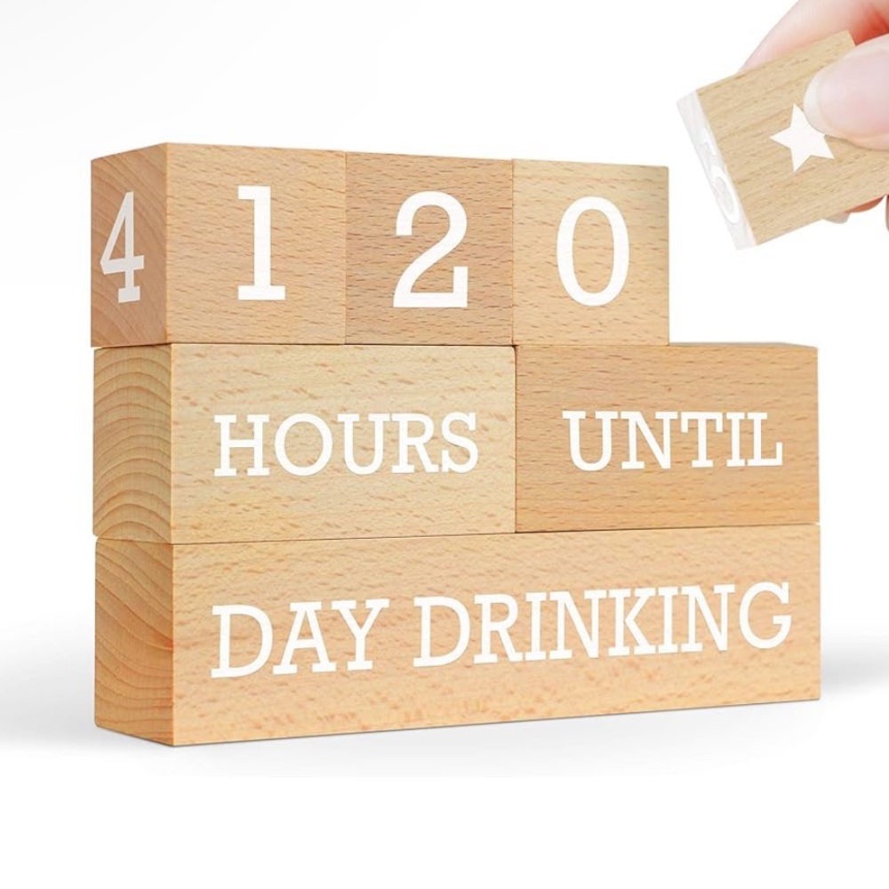 STOCKING STUFFERS Genuine Fred Wooden Countdown Blocks, Parenting Edition,